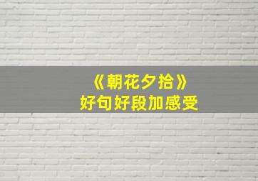 《朝花夕拾》好句好段加感受