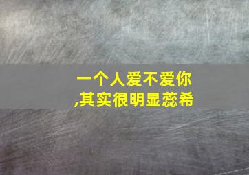 一个人爱不爱你,其实很明显蕊希