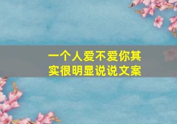 一个人爱不爱你其实很明显说说文案