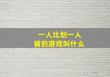 一人比划一人猜的游戏叫什么