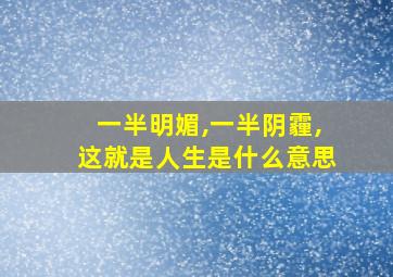 一半明媚,一半阴霾,这就是人生是什么意思