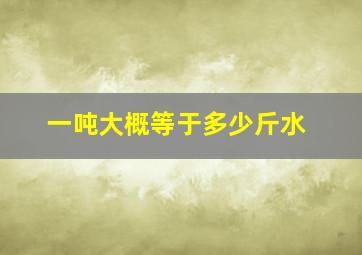 一吨大概等于多少斤水