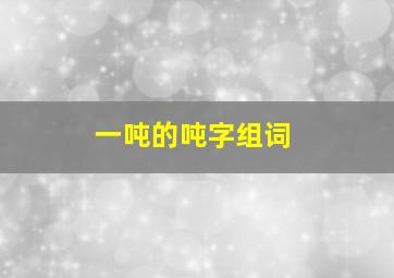 一吨的吨字组词