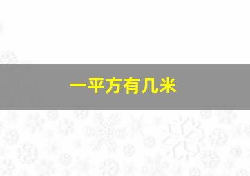 一平方有几米