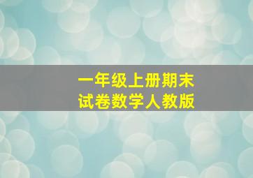 一年级上册期末试卷数学人教版