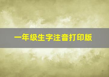 一年级生字注音打印版