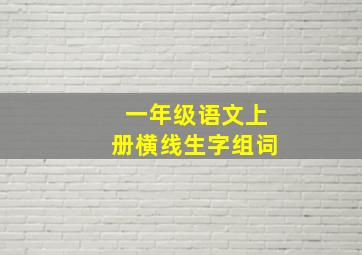 一年级语文上册横线生字组词