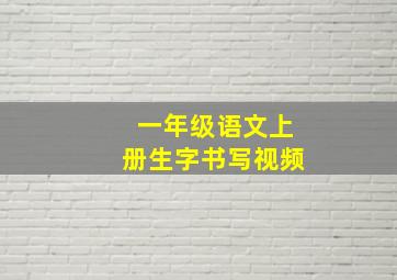 一年级语文上册生字书写视频