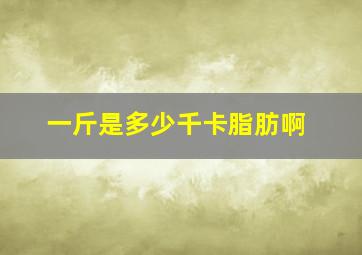 一斤是多少千卡脂肪啊