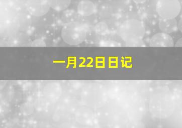 一月22日日记