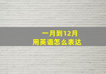 一月到12月用英语怎么表达