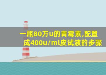 一瓶80万u的青霉素,配置成400u/ml皮试液的步骤