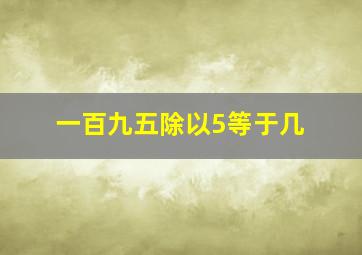 一百九五除以5等于几