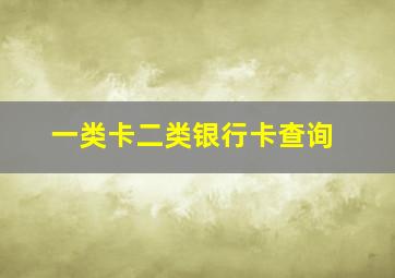 一类卡二类银行卡查询