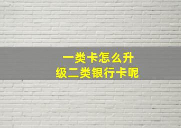 一类卡怎么升级二类银行卡呢