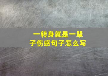 一转身就是一辈子伤感句子怎么写