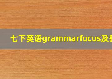 七下英语grammarfocus及翻译