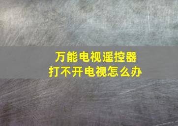 万能电视遥控器打不开电视怎么办