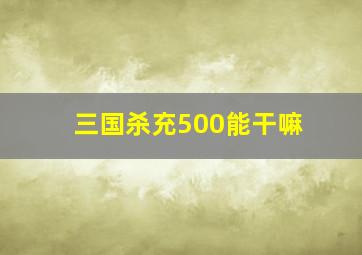 三国杀充500能干嘛