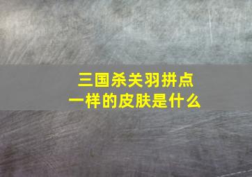 三国杀关羽拼点一样的皮肤是什么