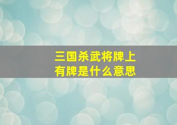 三国杀武将牌上有牌是什么意思