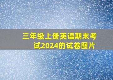 三年级上册英语期末考试2024的试卷图片