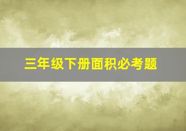 三年级下册面积必考题