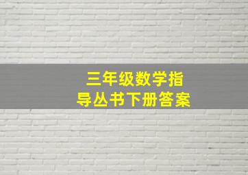 三年级数学指导丛书下册答案