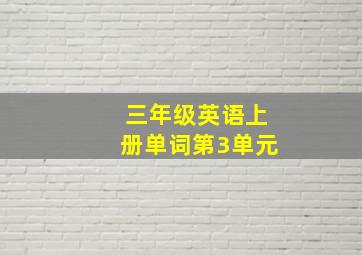 三年级英语上册单词第3单元