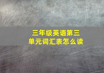 三年级英语第三单元词汇表怎么读