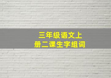 三年级语文上册二课生字组词