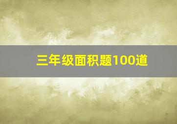 三年级面积题100道