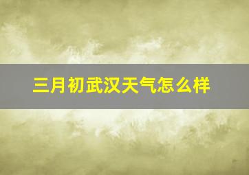 三月初武汉天气怎么样