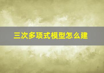 三次多项式模型怎么建