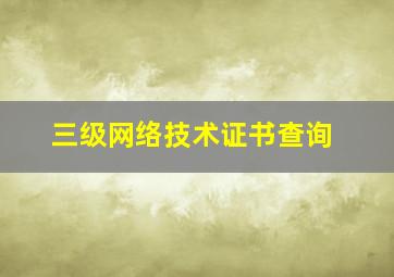 三级网络技术证书查询