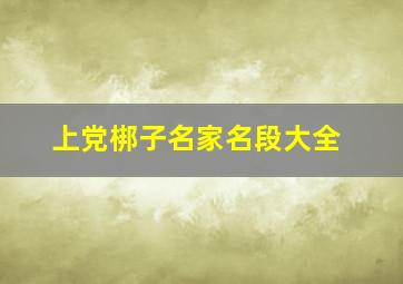 上党梆子名家名段大全