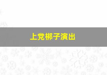 上党梆子演出