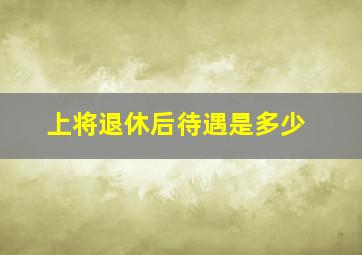 上将退休后待遇是多少