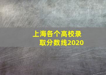 上海各个高校录取分数线2020