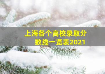 上海各个高校录取分数线一览表2021