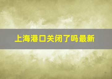 上海港口关闭了吗最新