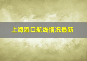 上海港口航线情况最新