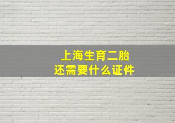 上海生育二胎还需要什么证件