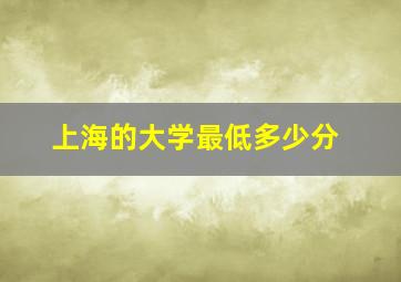 上海的大学最低多少分