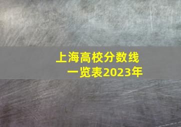 上海高校分数线一览表2023年