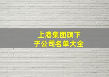 上港集团旗下子公司名单大全