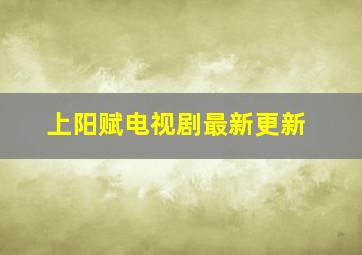 上阳赋电视剧最新更新