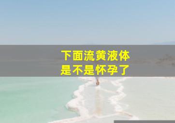 下面流黄液体是不是怀孕了