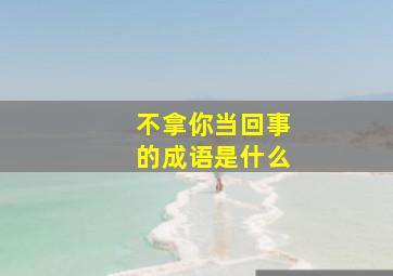 不拿你当回事的成语是什么