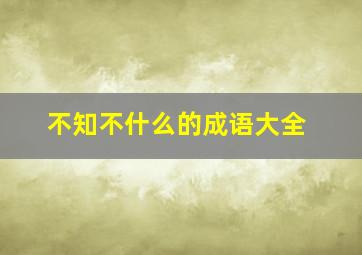 不知不什么的成语大全